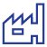 Blue and white factory icon